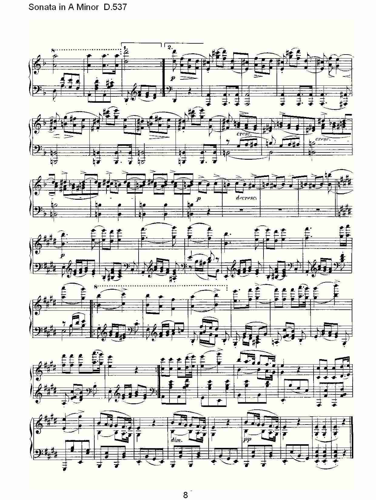 Sonata in A Minor D.537 A小调奏鸣曲D.537（二）