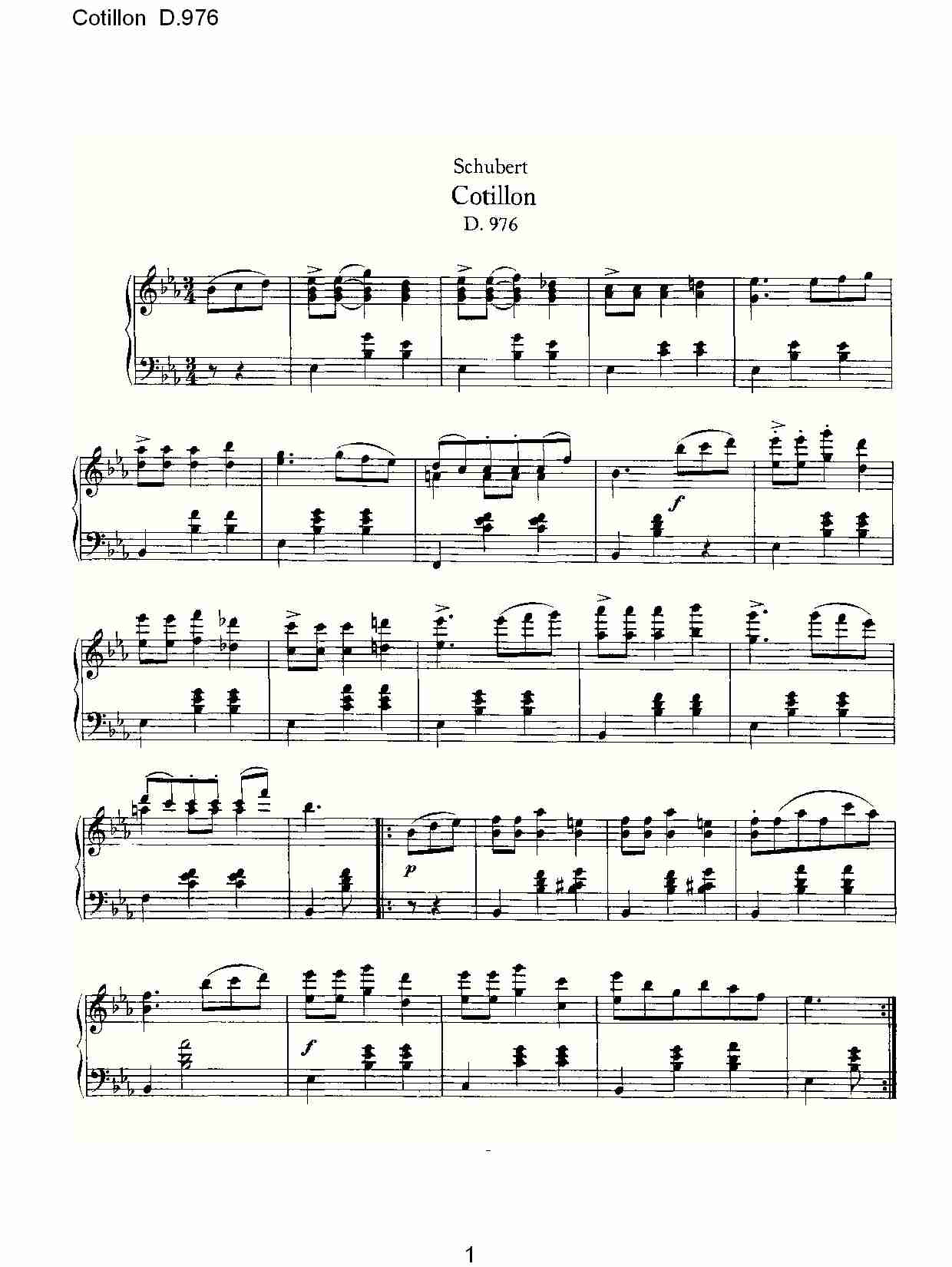 Cotillion D.976   沙龙舞曲D.976