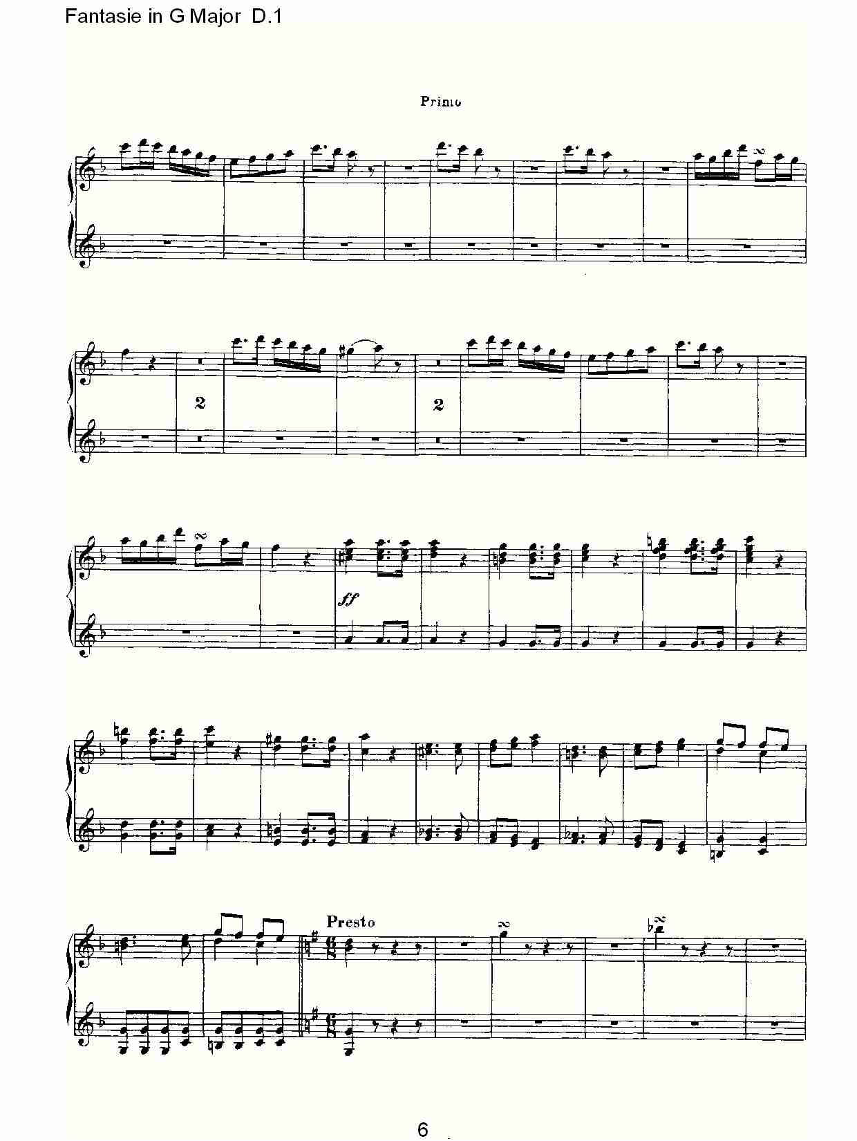 Fantasie in G Major D.1  G大调幻想曲D.1（二）