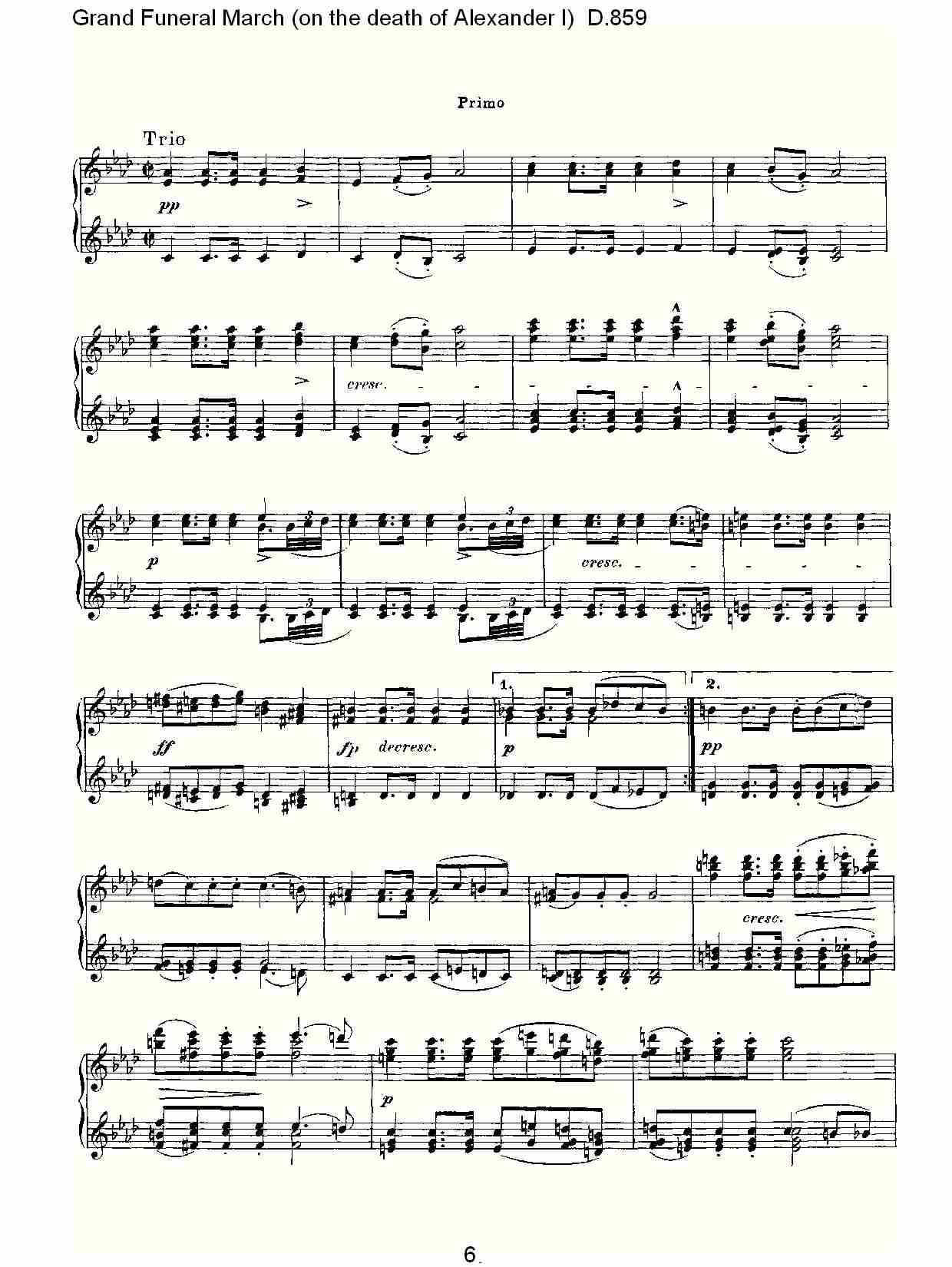豪华葬礼进行曲（为亚历山大一世的逝世而作）D.859 （二）