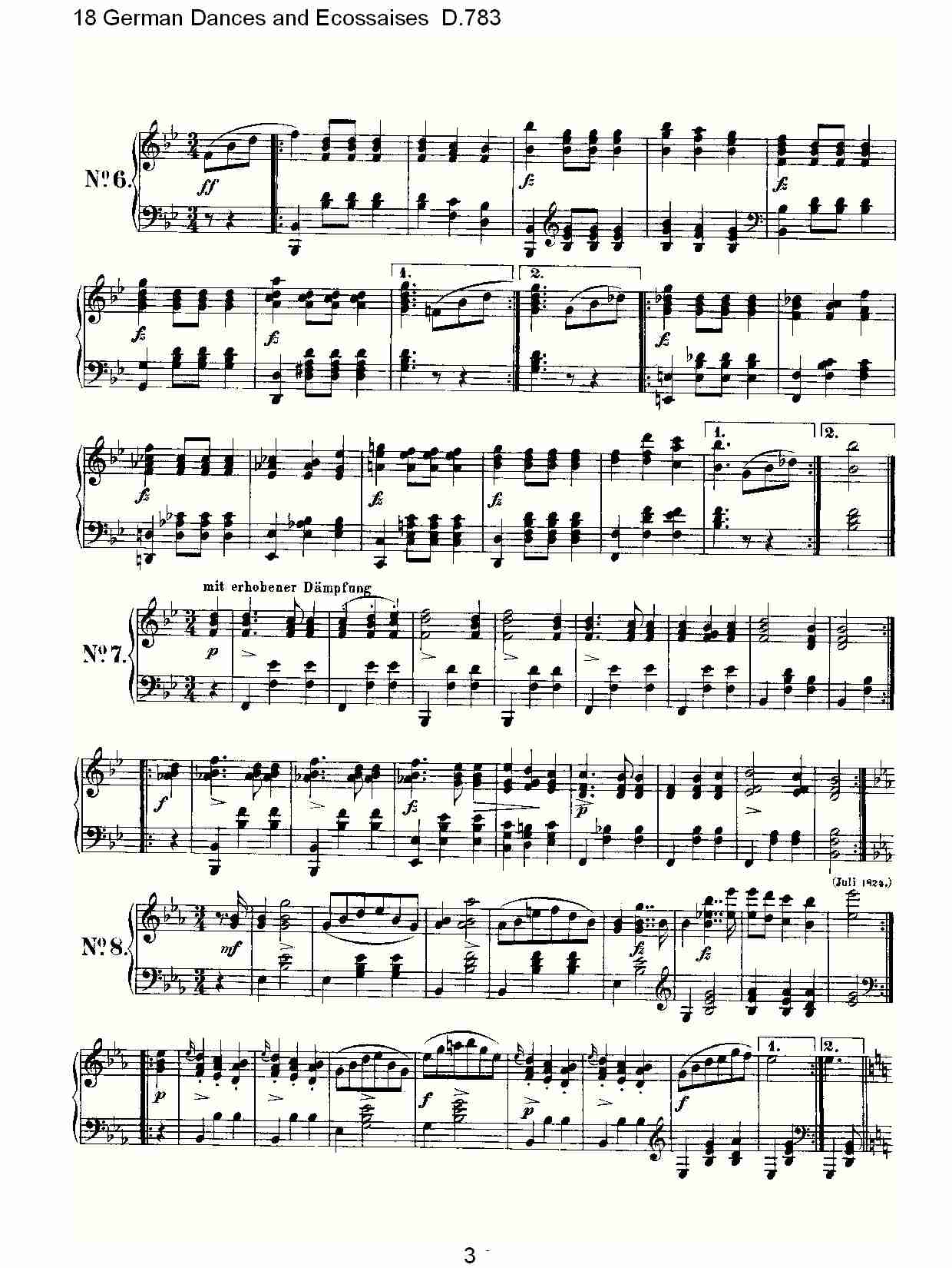 18德国舞曲与 Ecossaises  D.783（一）