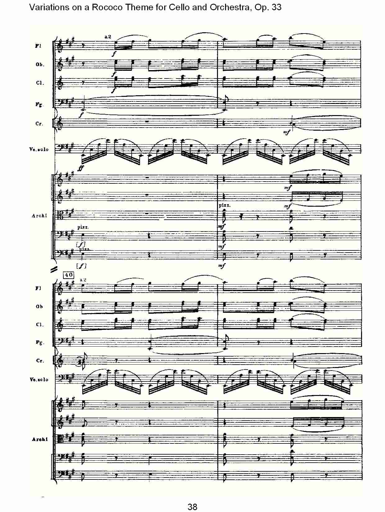 大提琴与管弦乐洛可可主题a小调变奏曲, Op.33（八）