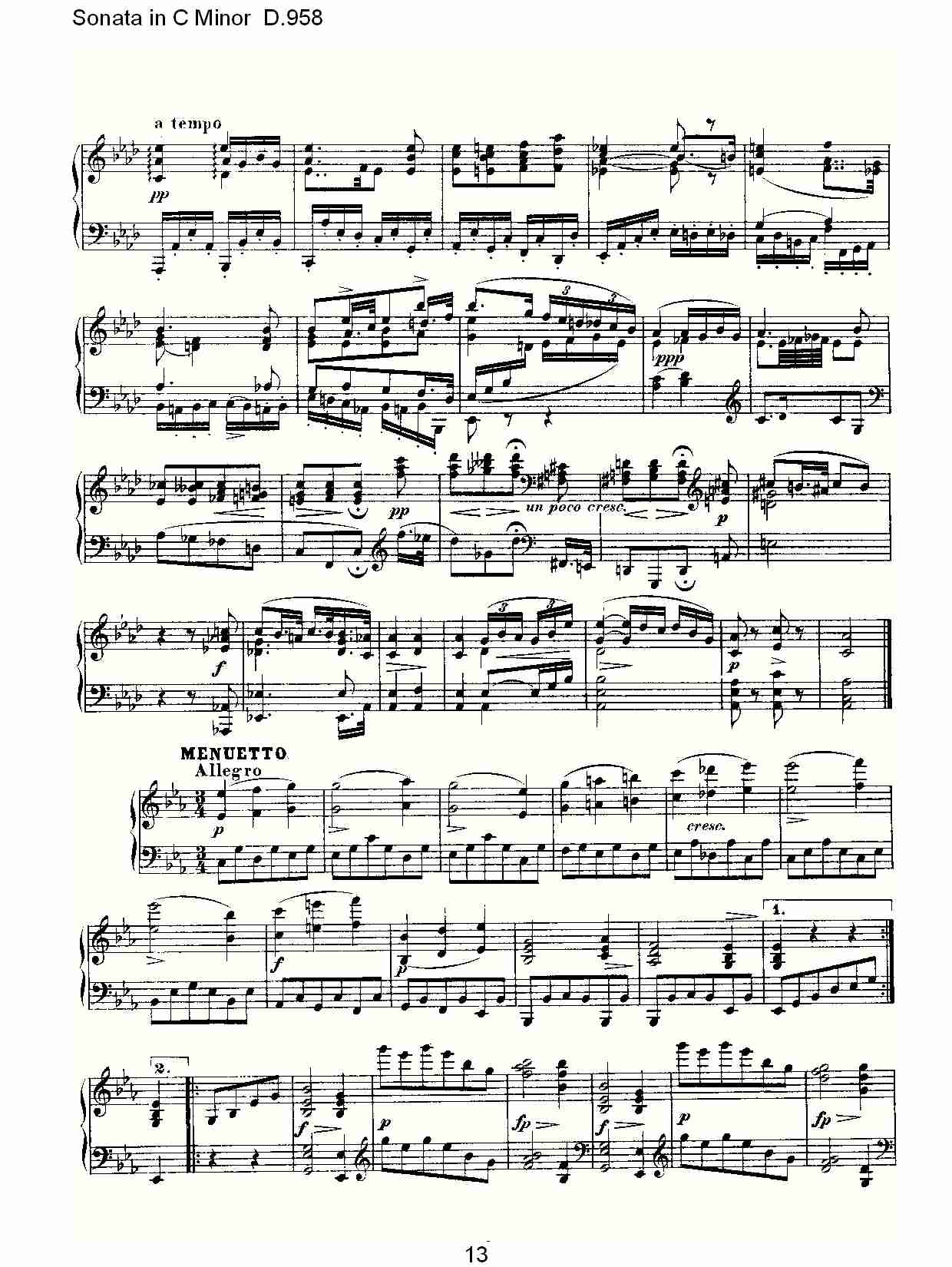 Sonata in C Minor D.958  C小调奏鸣曲D.958（三）