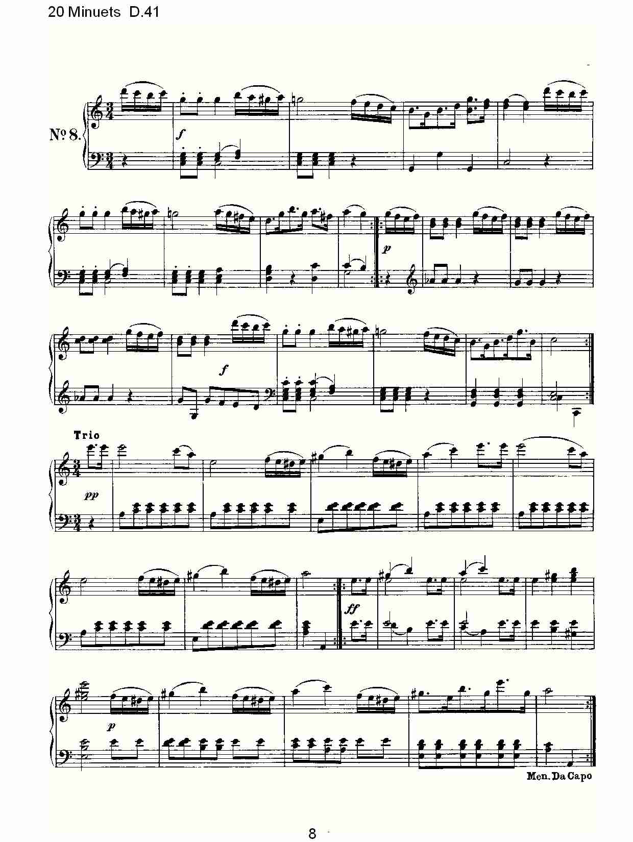 20 Minuets D.41  20米奴哀小步舞曲D.41（二）