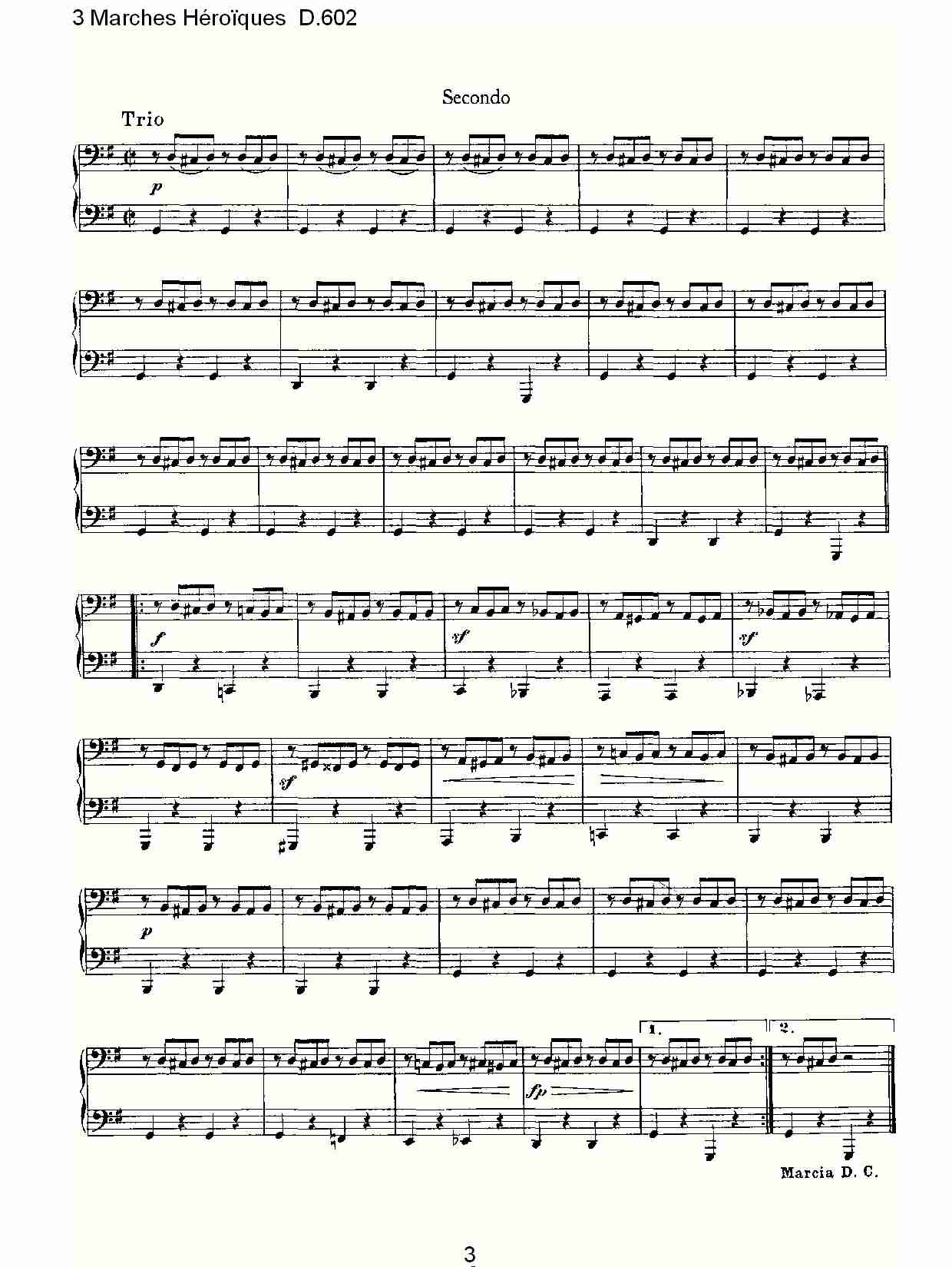 3进行曲Héroïques D.602（一）
