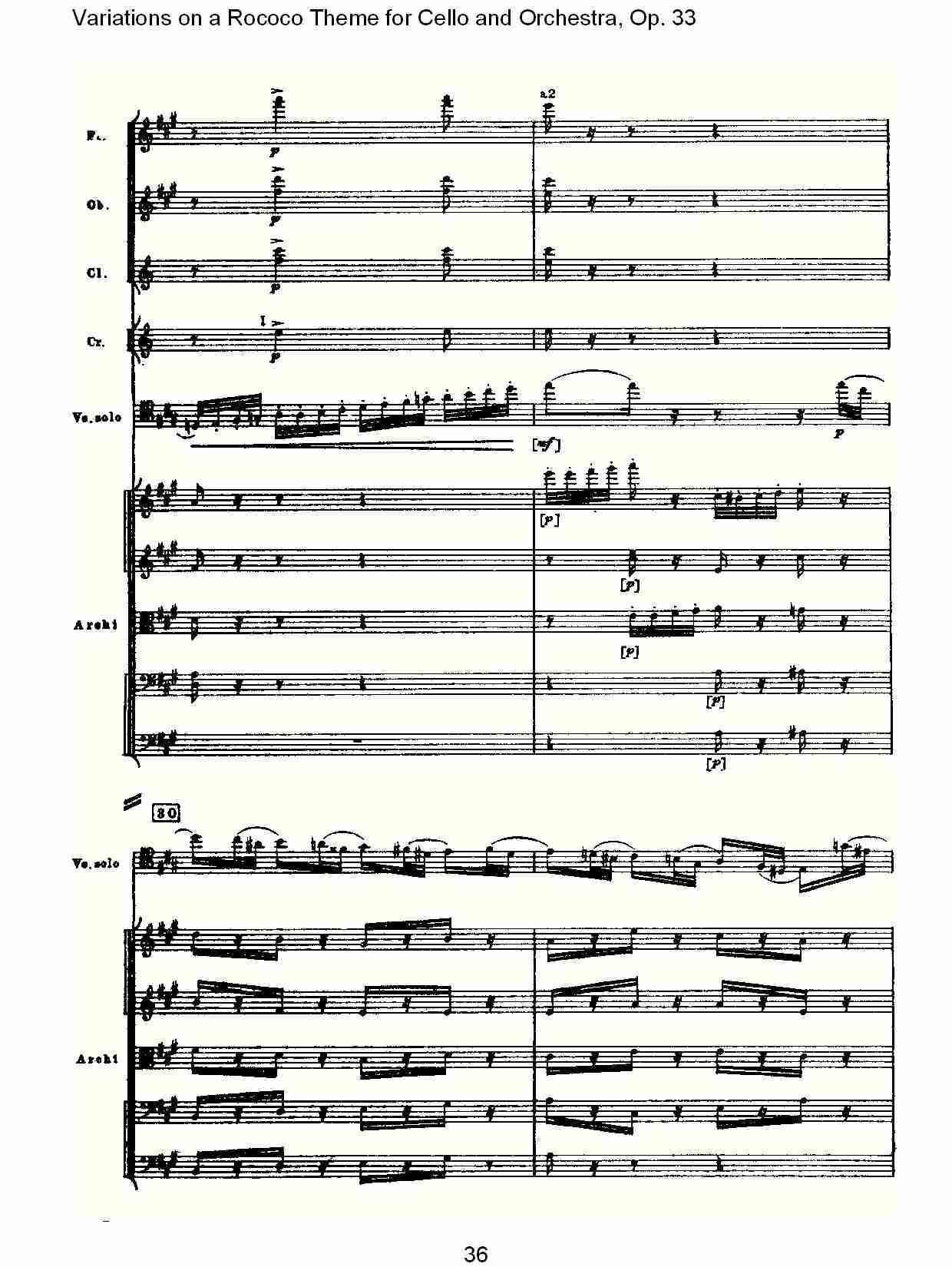 大提琴与管弦乐洛可可主题a小调变奏曲, Op.33（八）