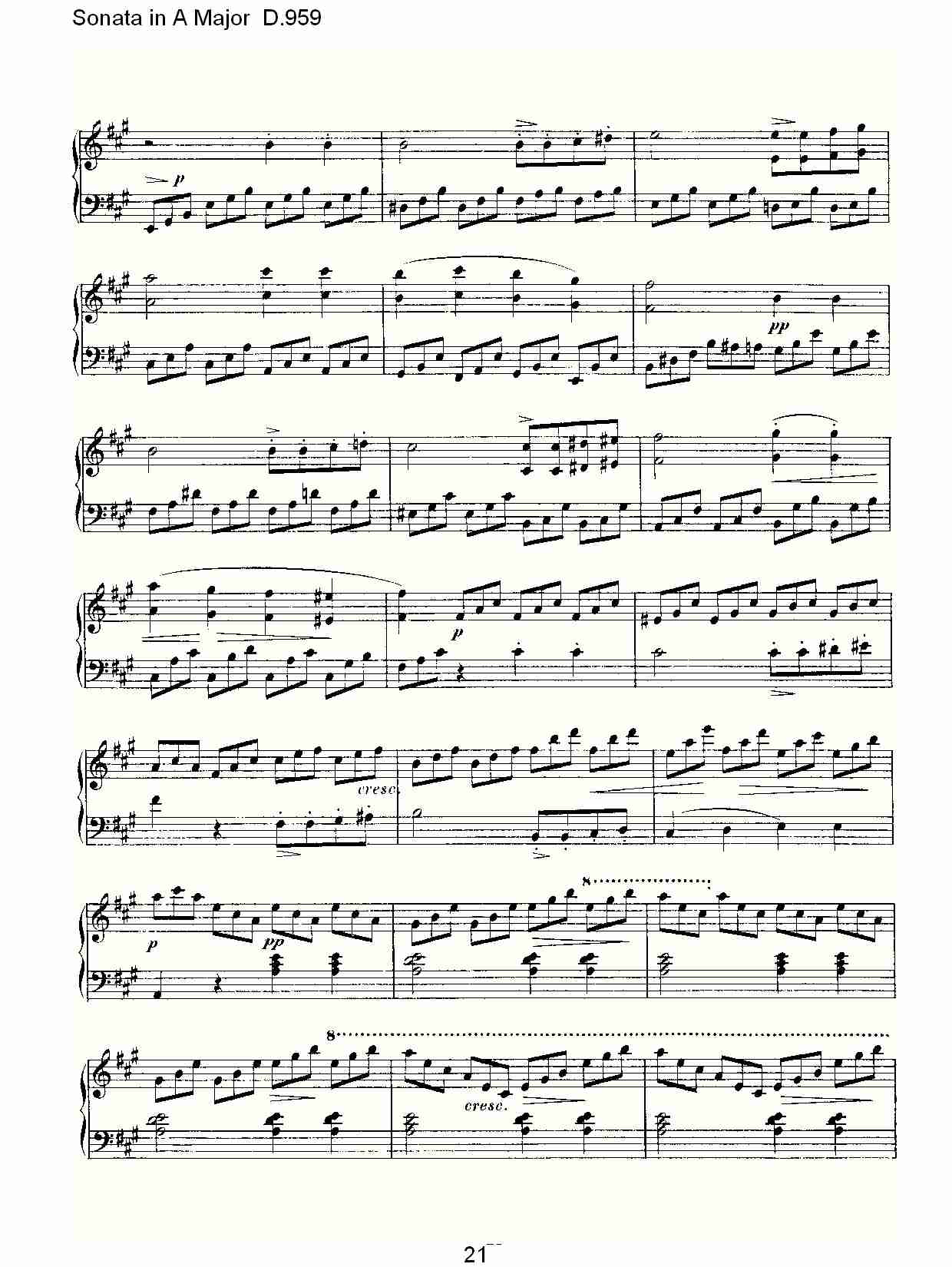 Sonata in A Major D.959  A大调奏鸣曲D.959（五）