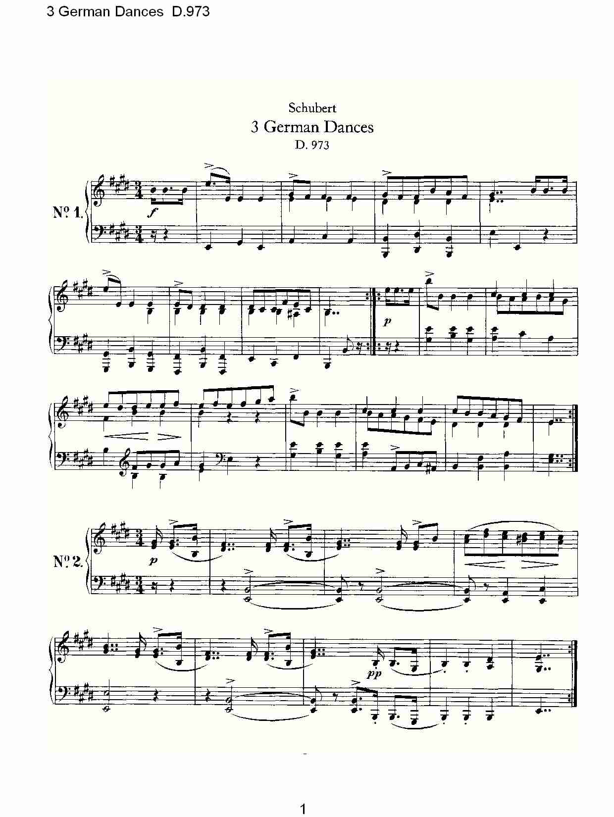 3 German Dances D.973   3德国舞曲D.973
