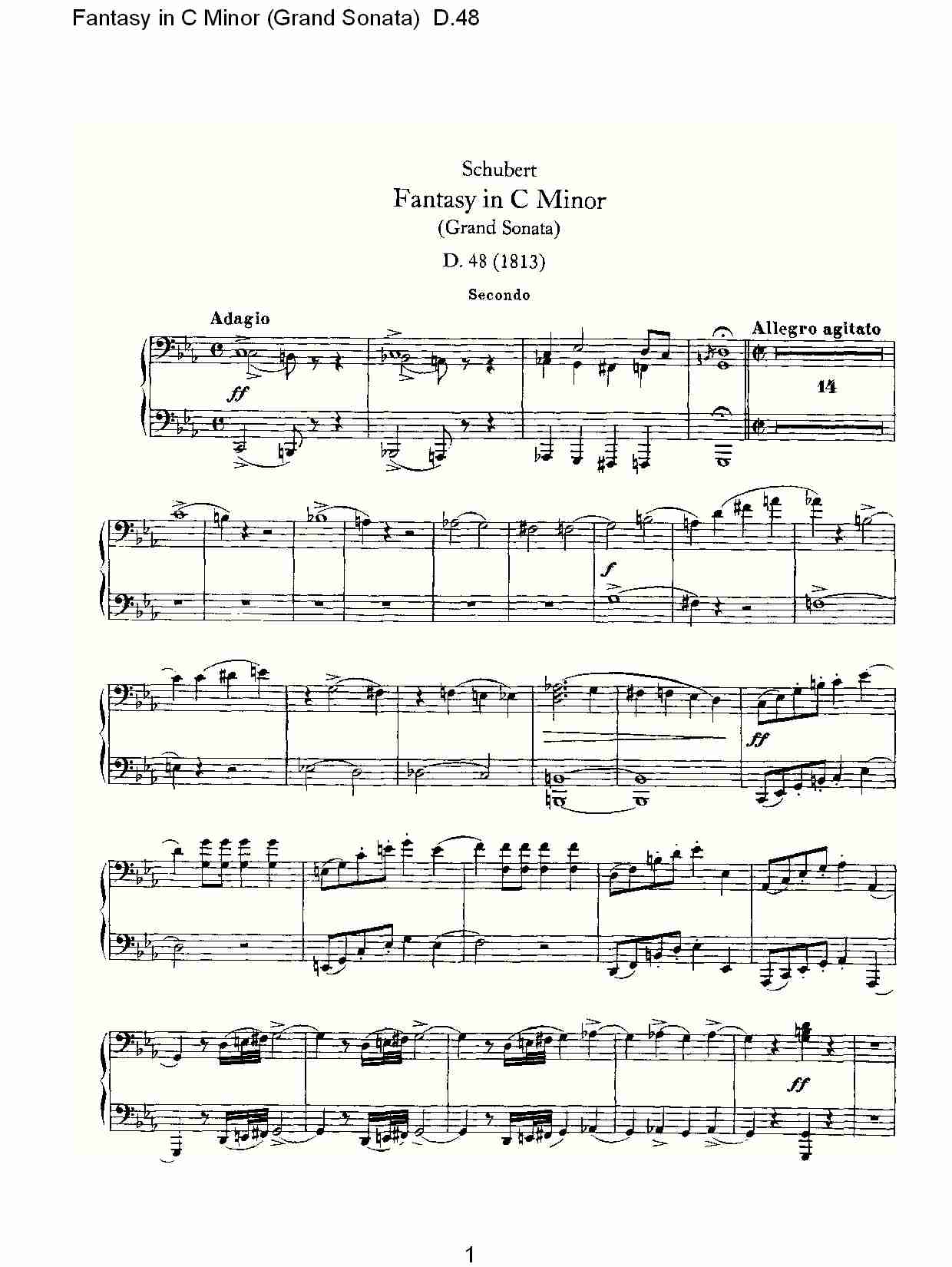 C小调幻想曲（豪华奏鸣曲）D.48（一）