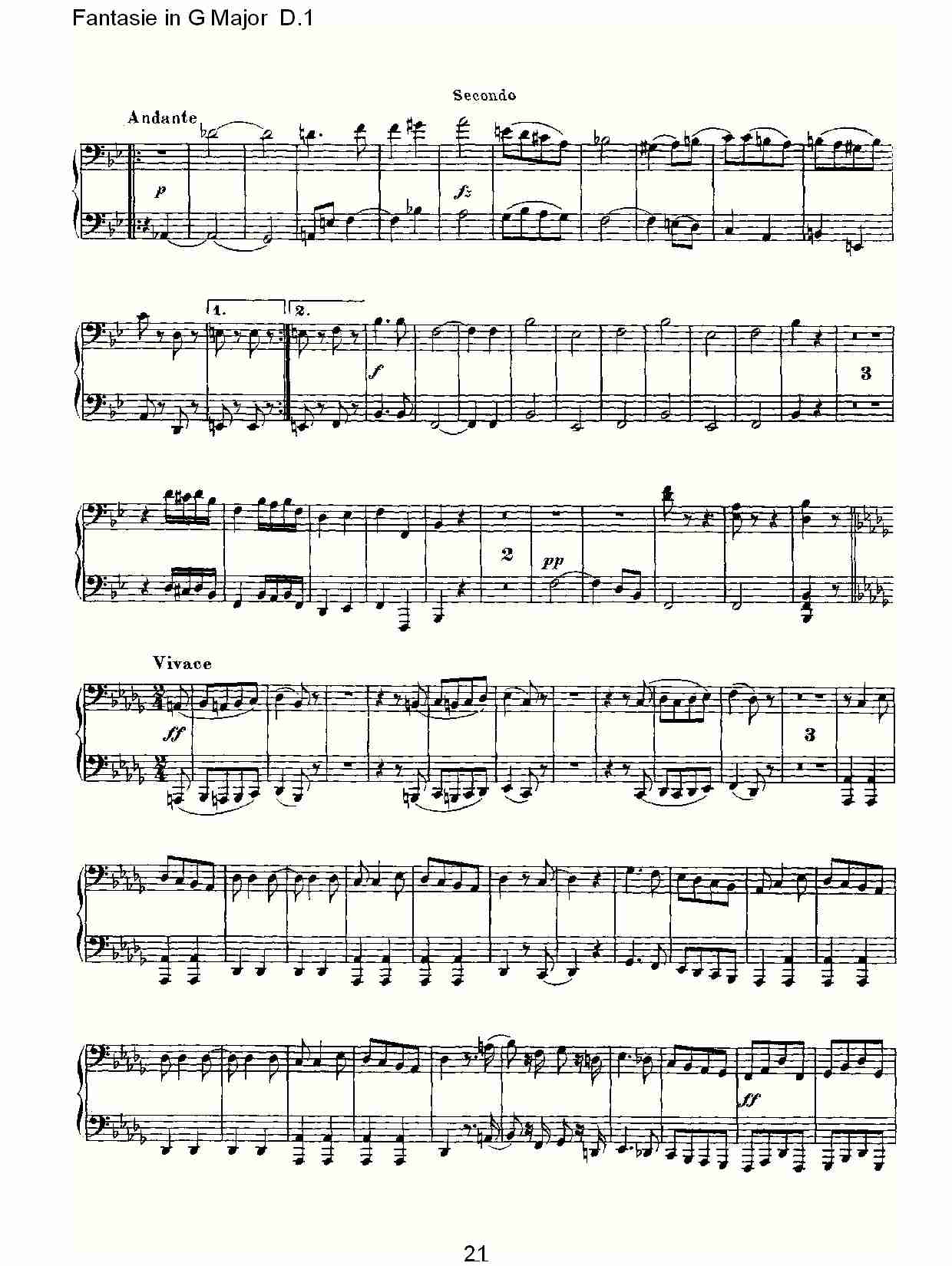 Fantasie in G Major D.1  G大调幻想曲D.1（五）