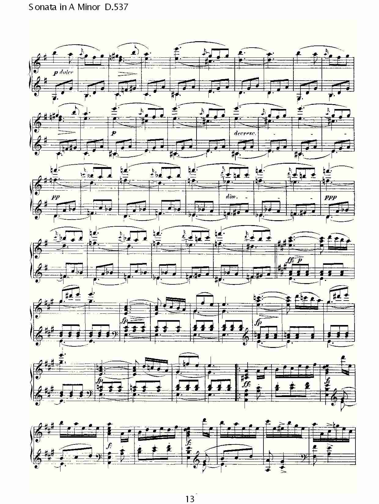 Sonata in A Minor D.537 A小调奏鸣曲D.537（三）