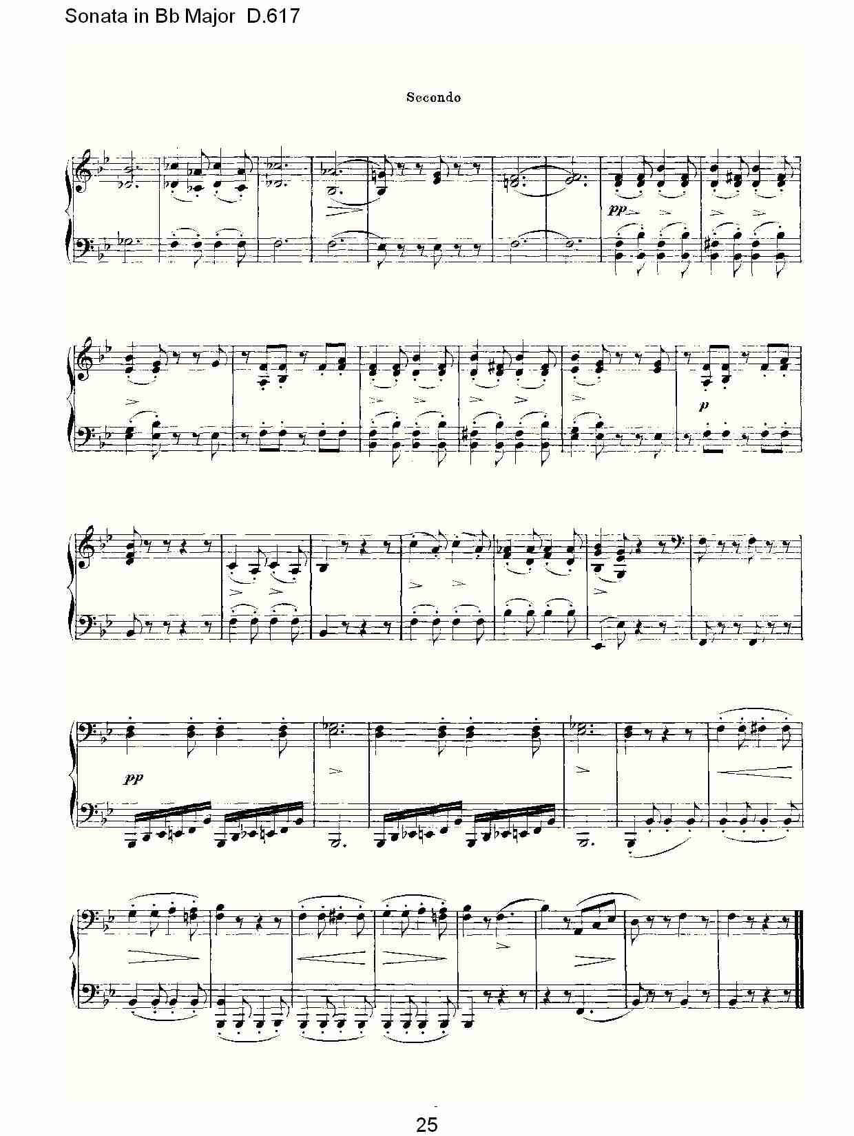 Sonata in Bb Major D.617  Bb大调奏鸣曲D.617（五）