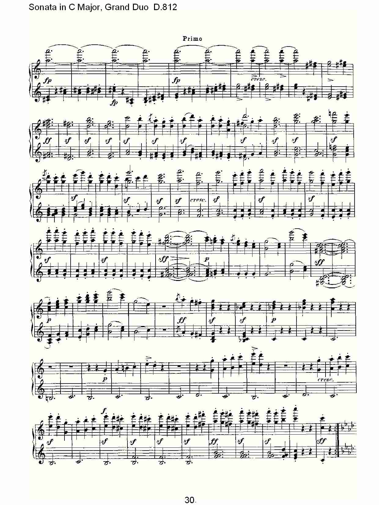 Ｃ大调奏鸣曲，盛大的二重奏D.812（六）