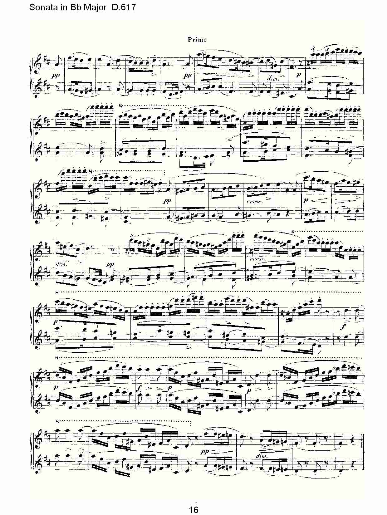 Sonata in Bb Major D.617  Bb大调奏鸣曲D.617（四）