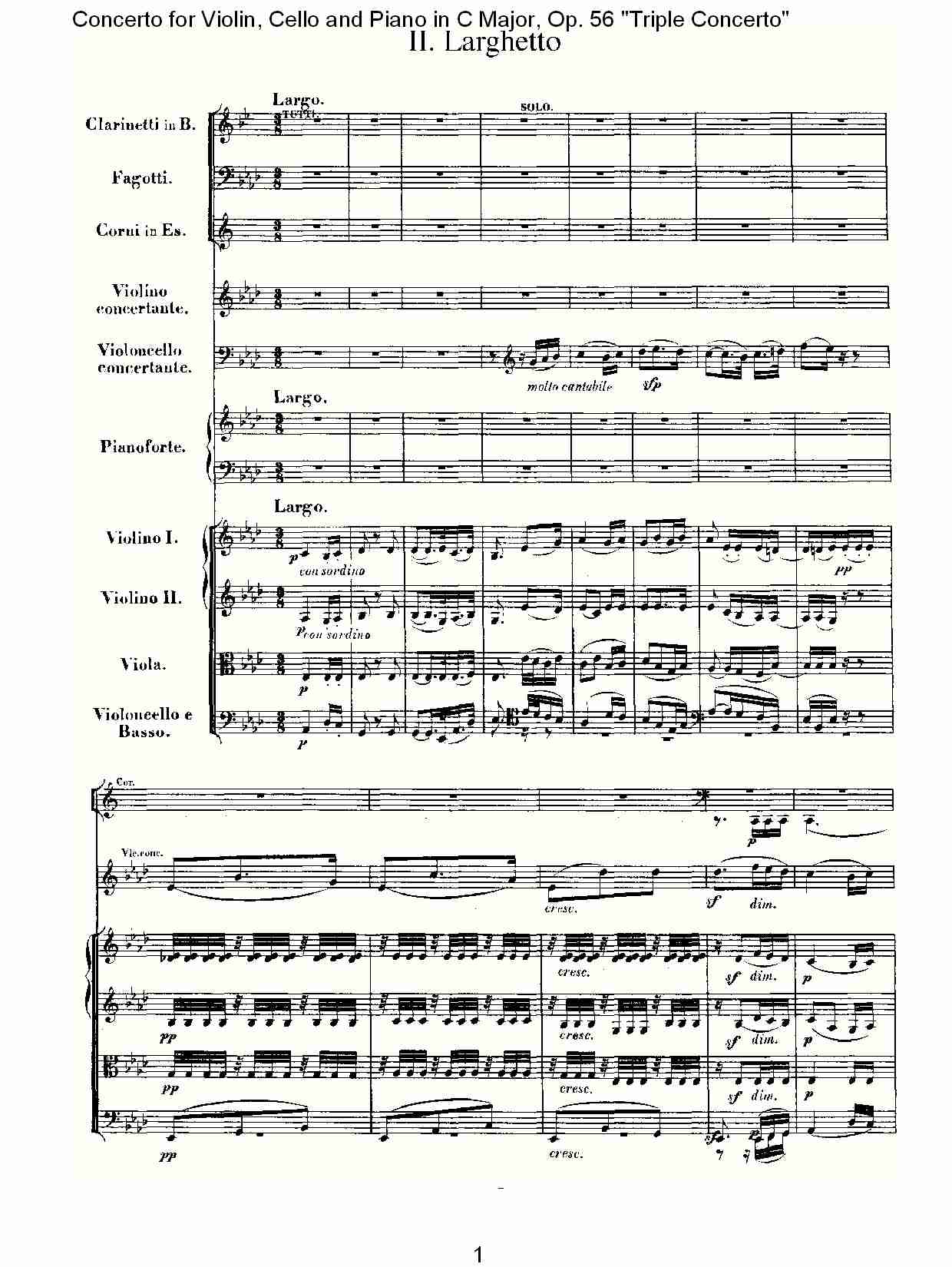 C大调大提琴与钢琴协奏曲 Op.56）第二乐章