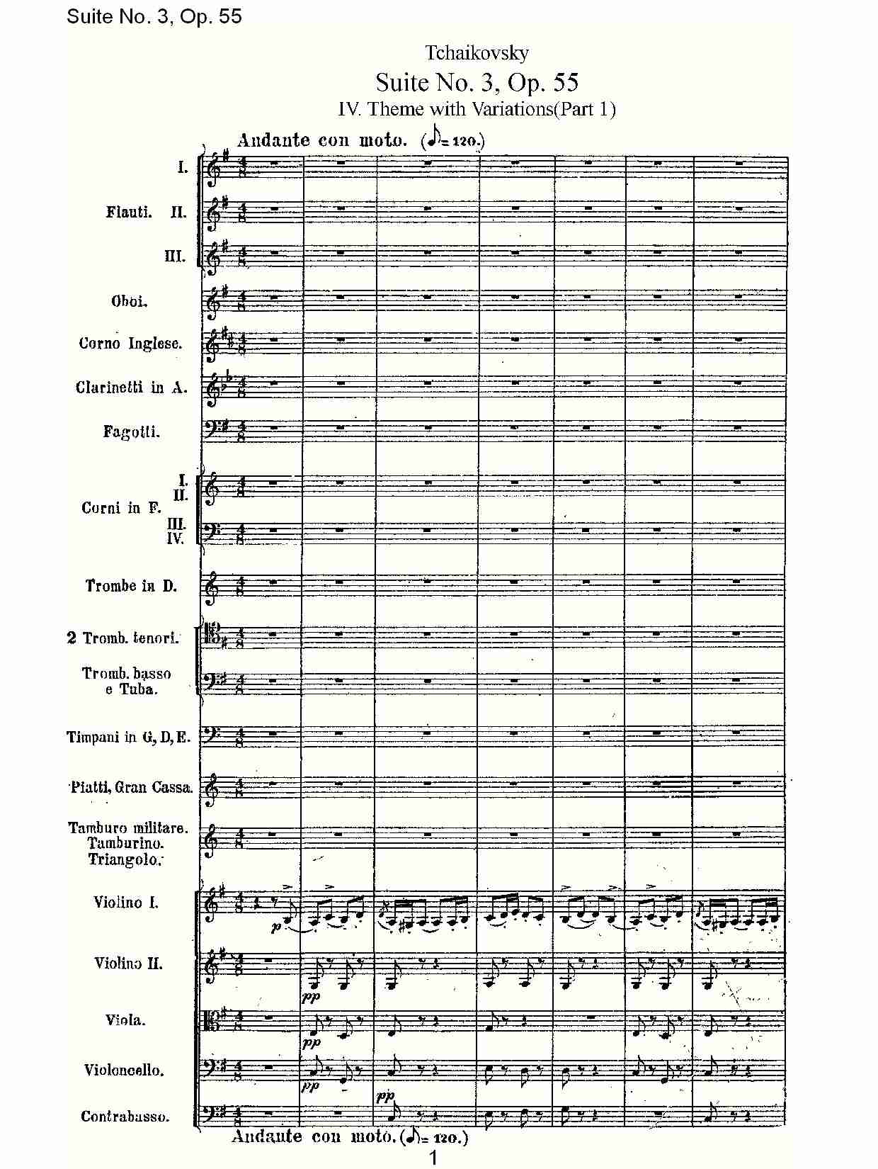 Suite No. 3, Op.55  第三套曲,Op.55第四乐章第一部（一）