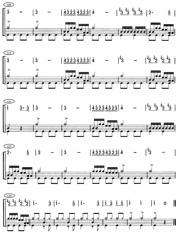 土耳其进行曲(三桶架鼓谱)