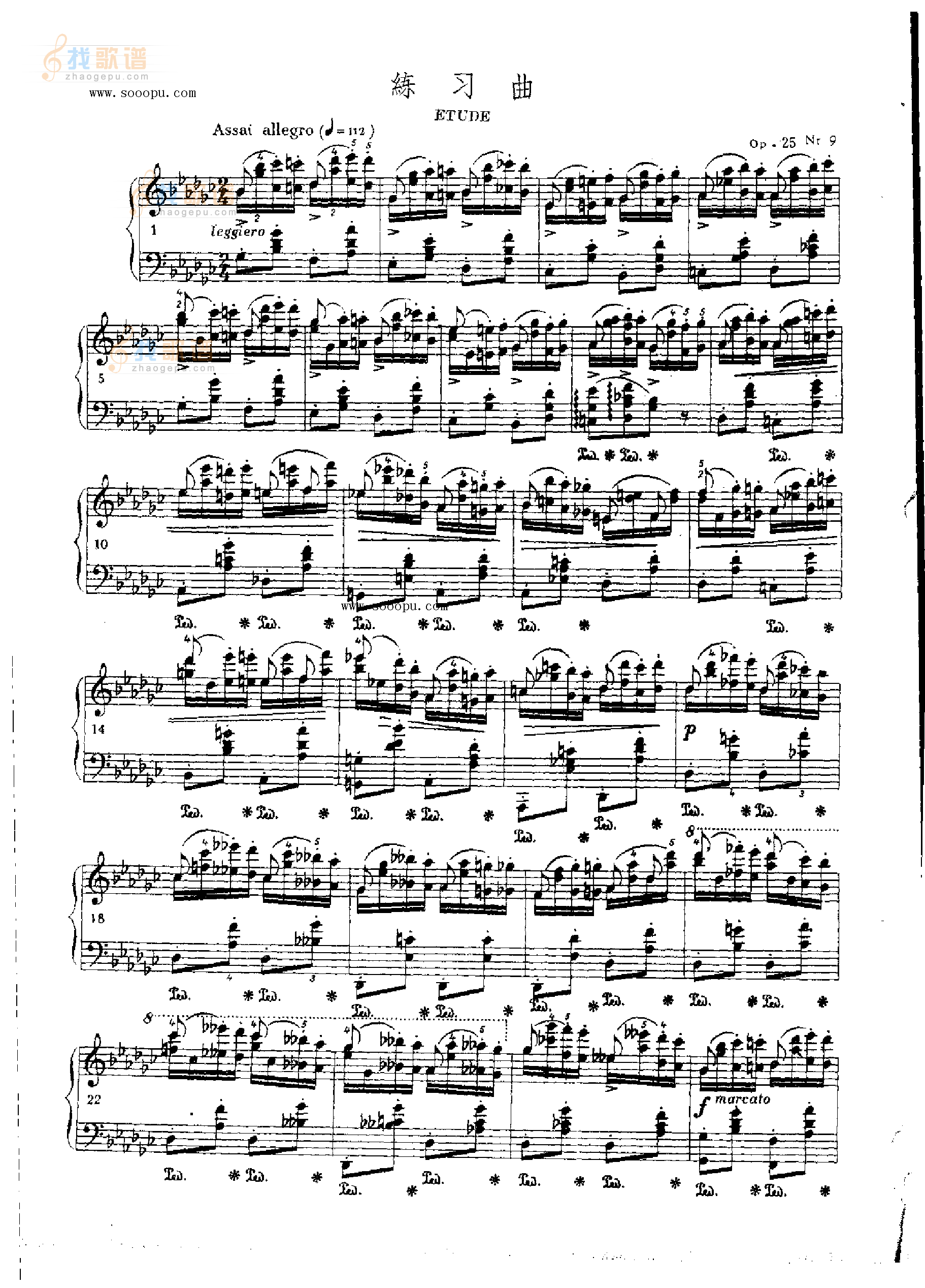 练习曲OP.25  Nr9 