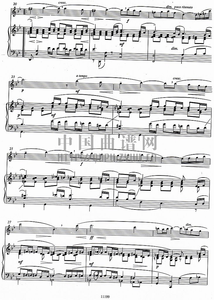 Vocalise by Rachmaninoff    （长笛独奏谱）