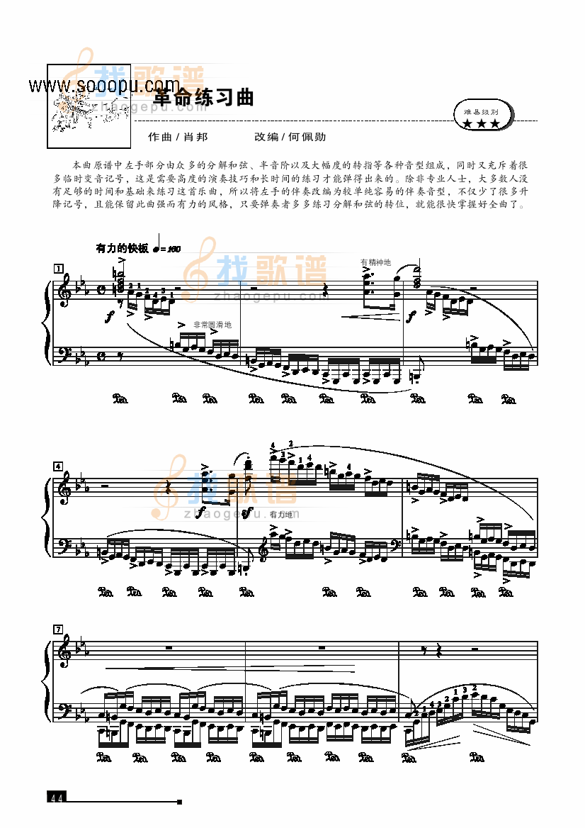 革命练习曲—简易版 