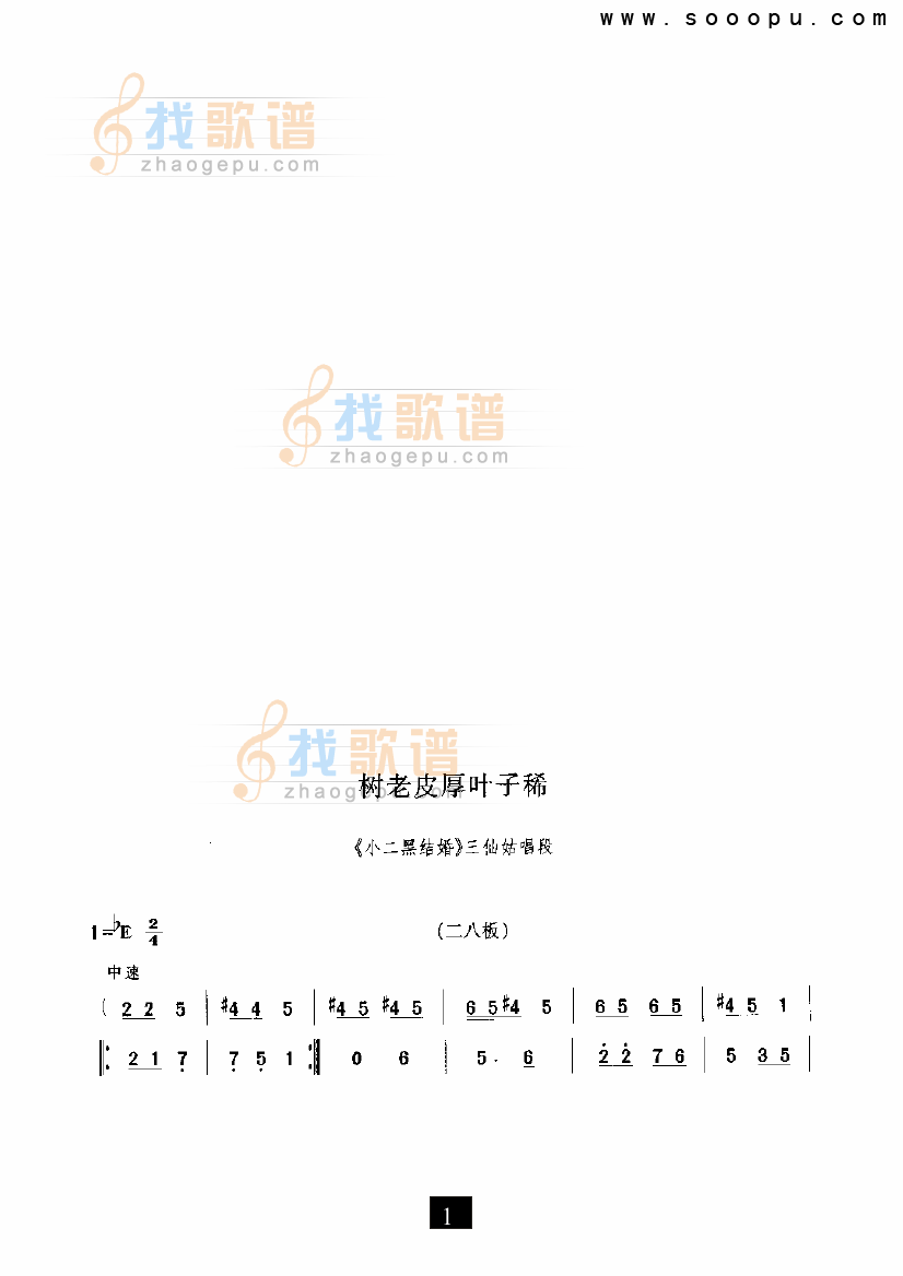 树老皮厚叶子稀（小二黑结婚）（现代戏）