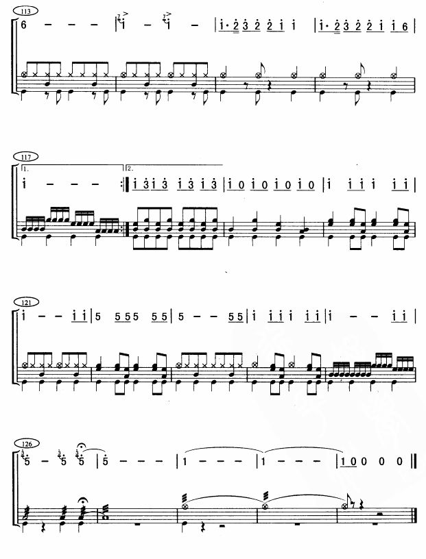 北京喜讯传边寨(三桶鼓)(架子鼓谱)