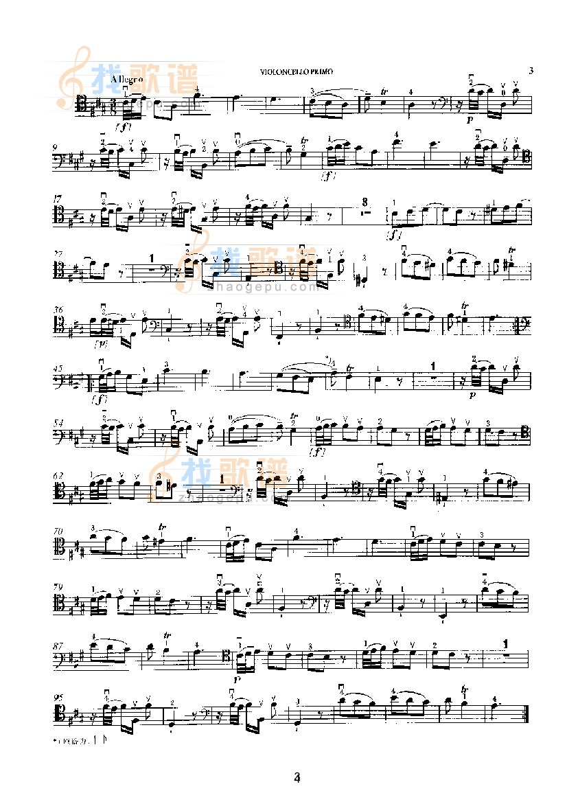 第四奏鸣曲（独奏） 弦乐类 大提琴
