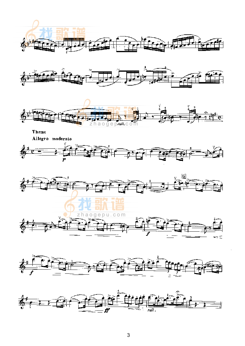 主题与变奏曲第2首（独奏）