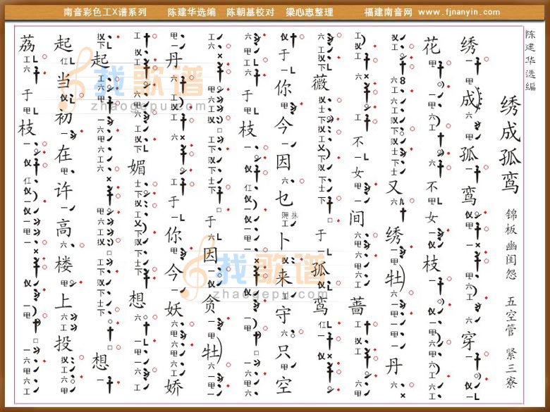 绣成孤鸾锦板   