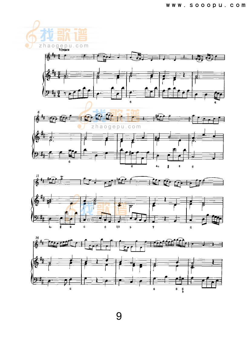 D大调第六奏鸣曲 