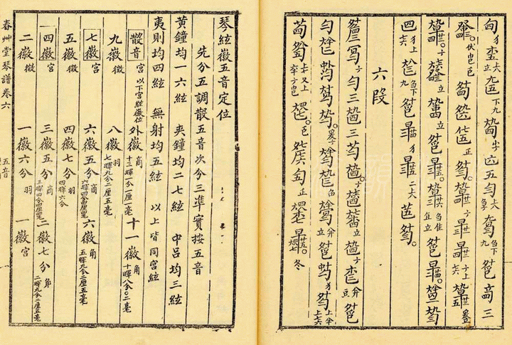 平沙落雁 　（古琴减字谱，无射均，春草堂琴谱）