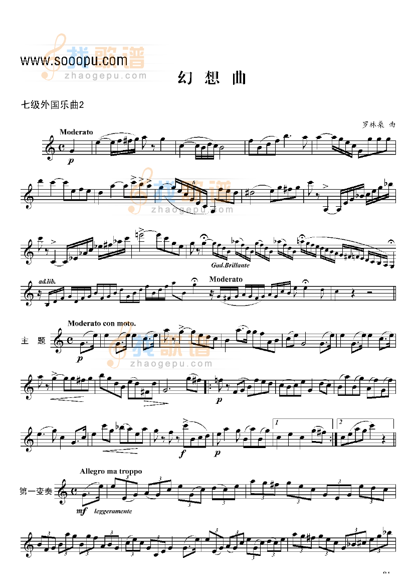 七级外国乐曲幻想曲