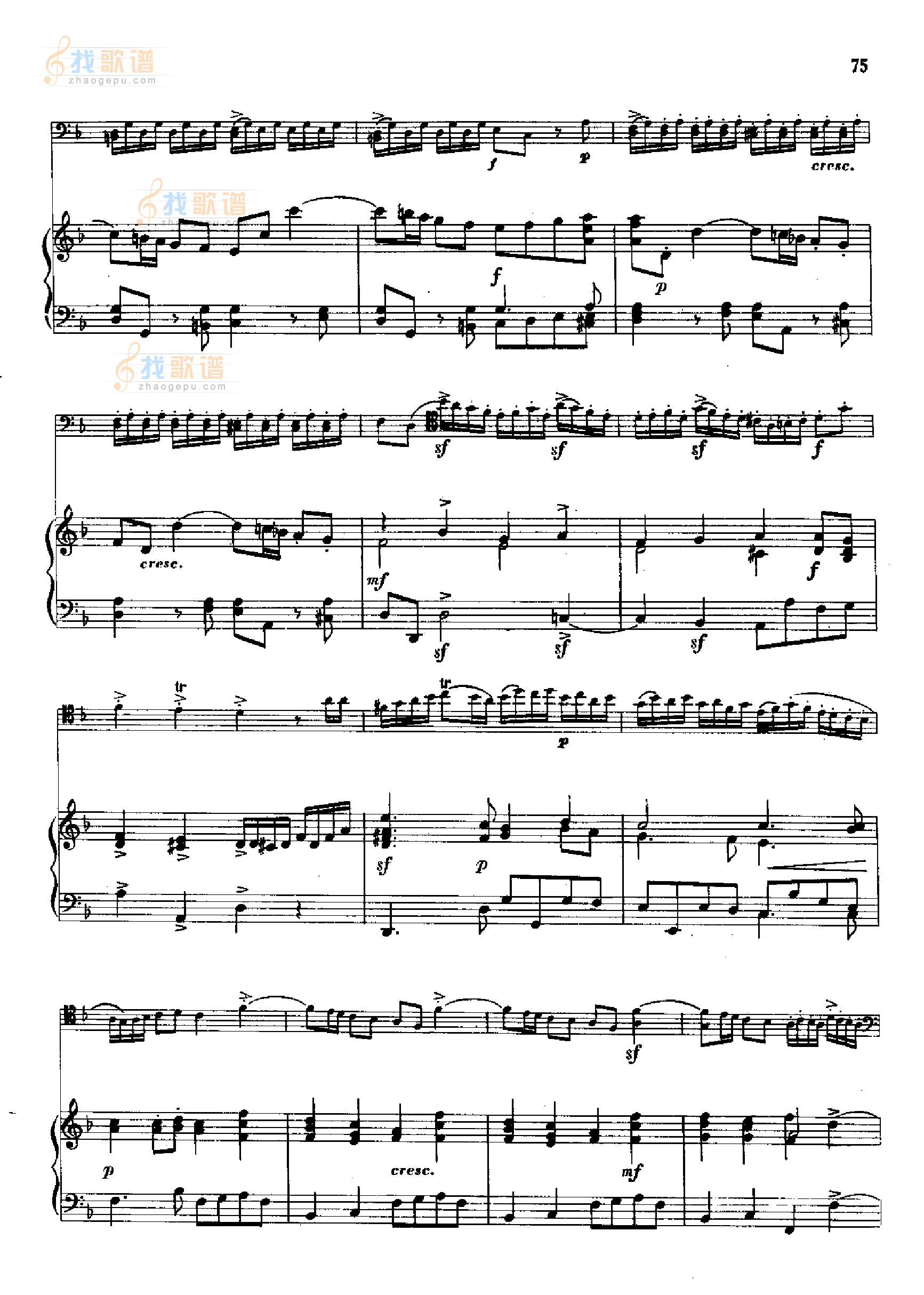 F大调奏鸣曲(钢伴) 管乐类 长号