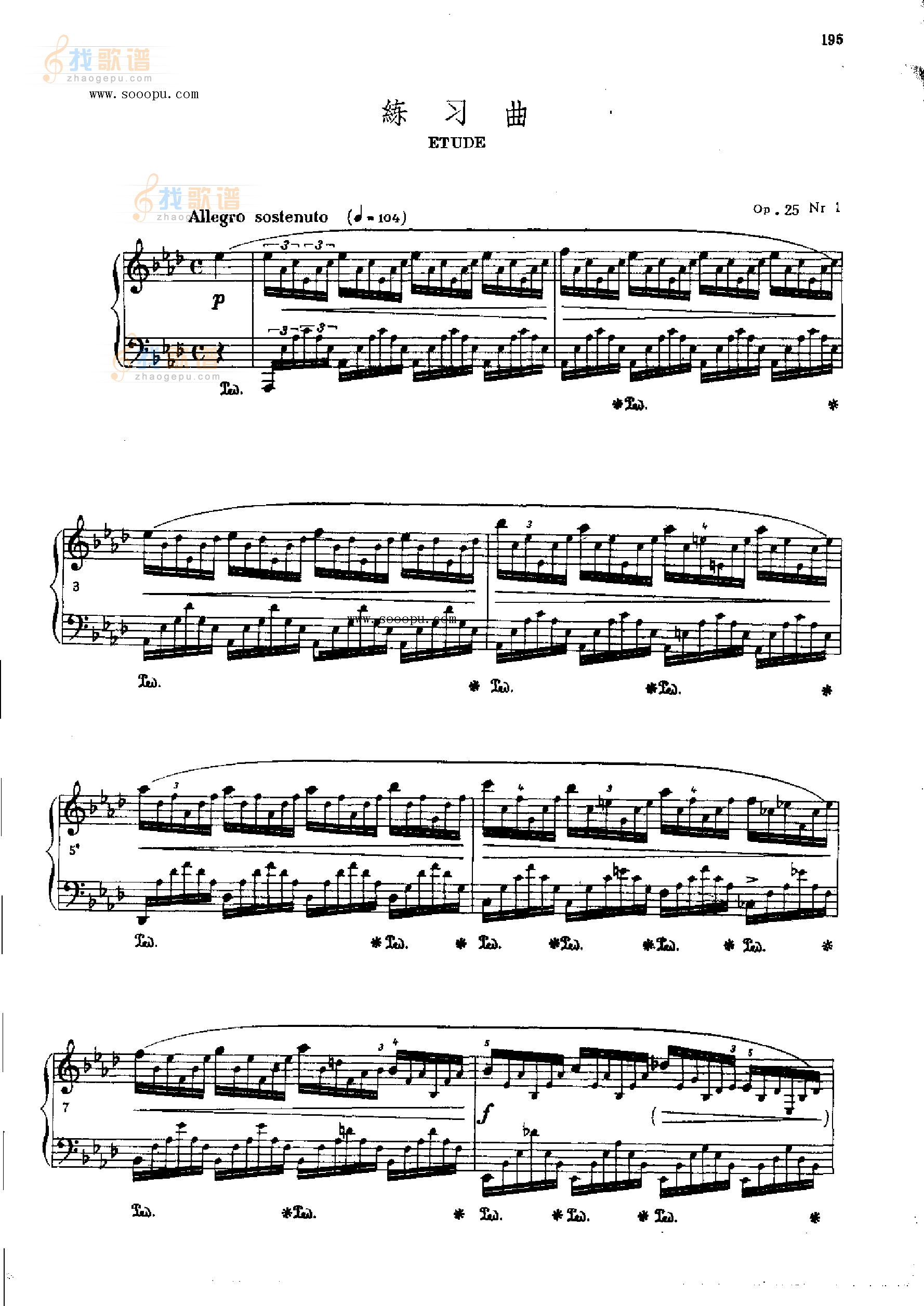 练习曲OP.25  Nr1 
