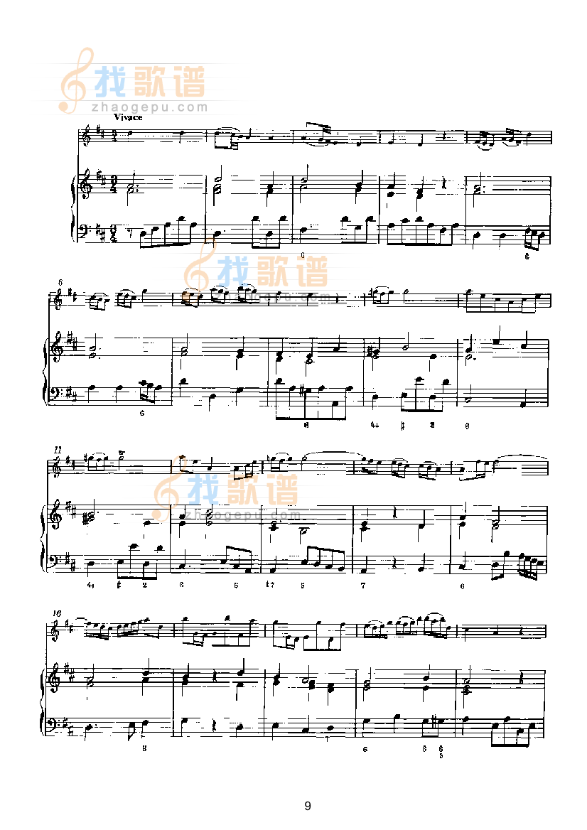 D大调第六奏鸣曲（钢伴） 