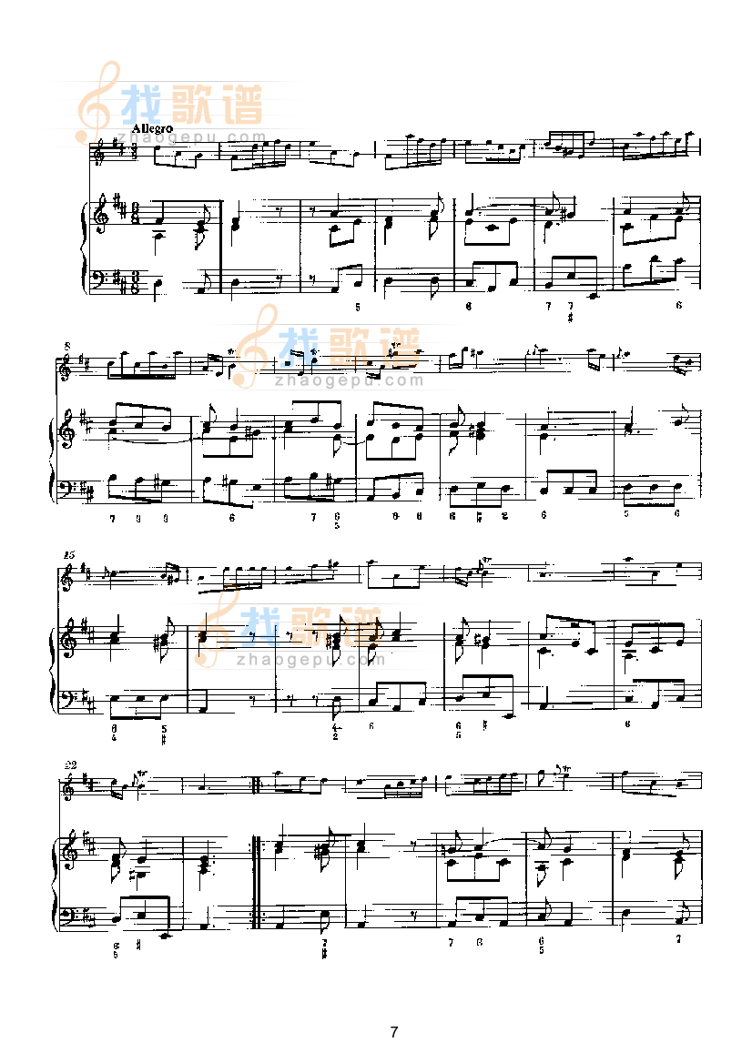 D大调第四奏鸣曲（钢伴） 