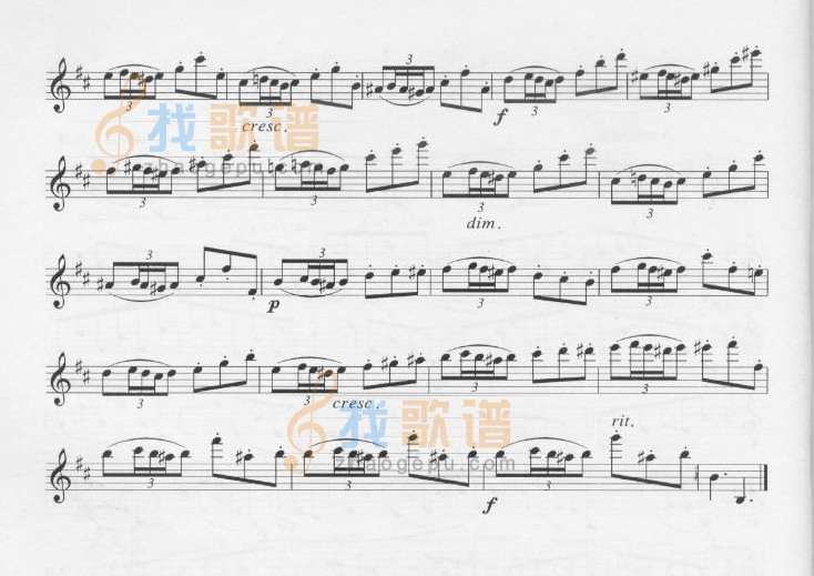 罗查诺夫单簧管练习曲五[俄]