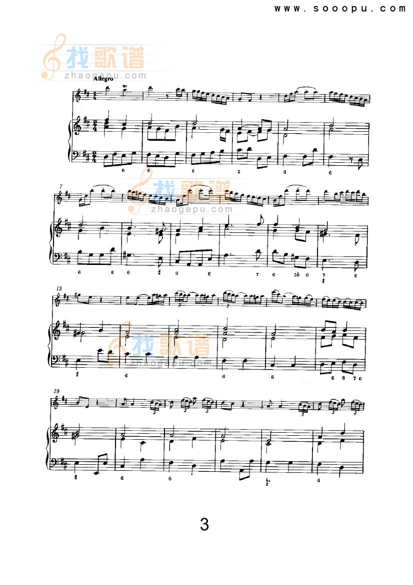 D大调第六奏鸣曲 