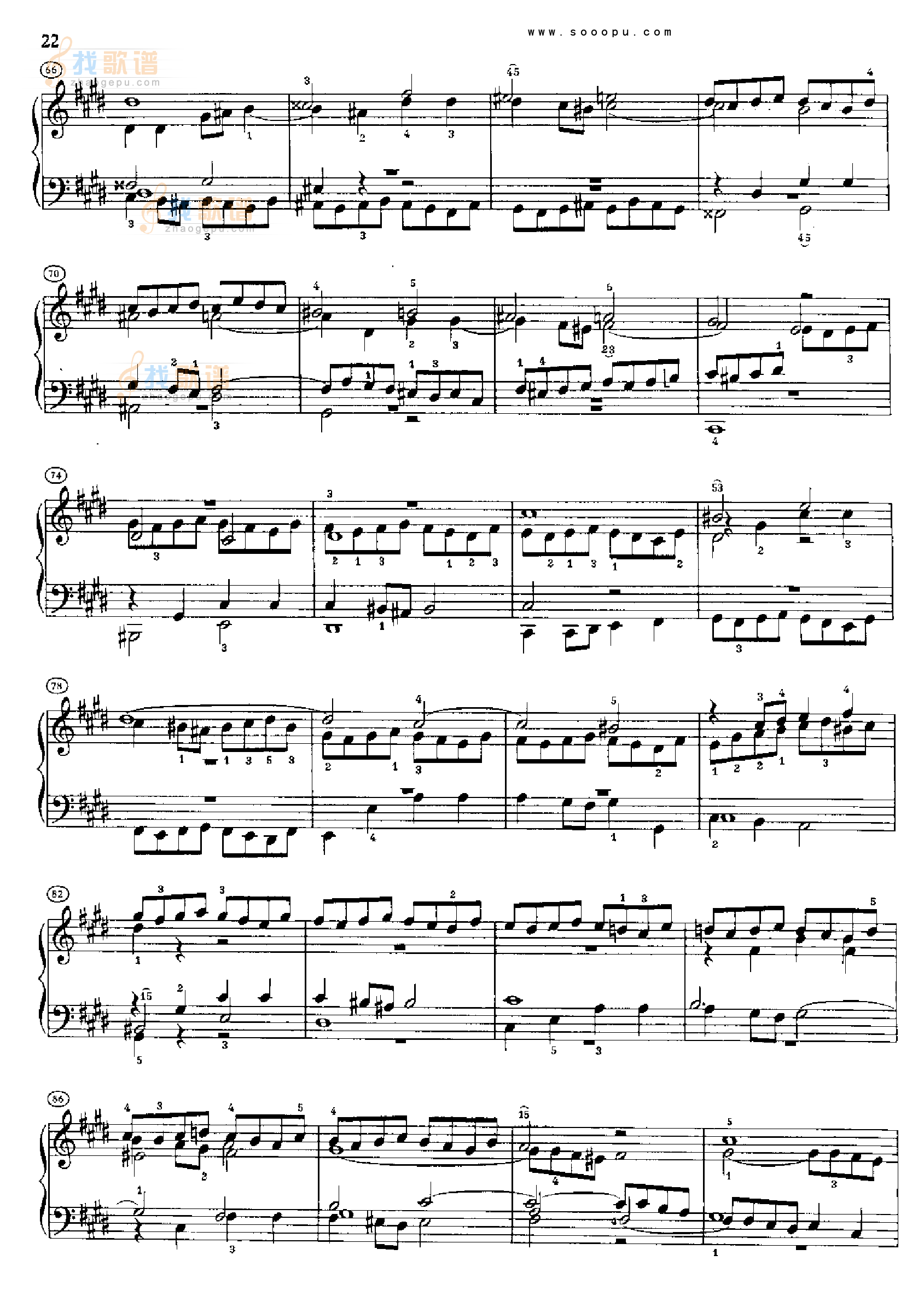 巴赫平均律曲集第一册第4首 