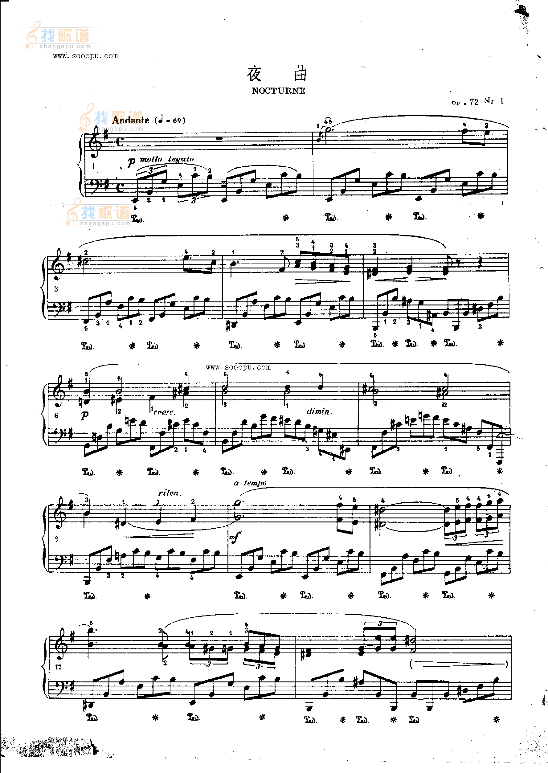 夜曲OP.72  Nr1 