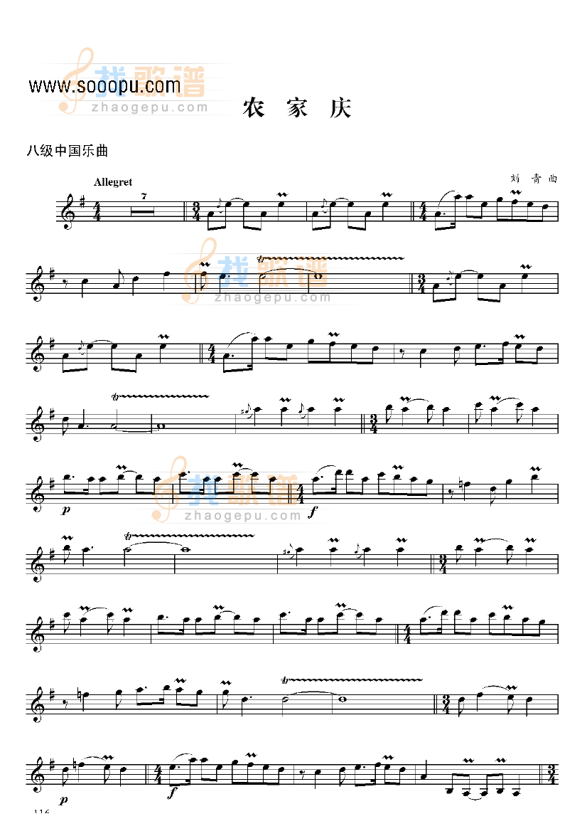 八级中国乐曲农家庆