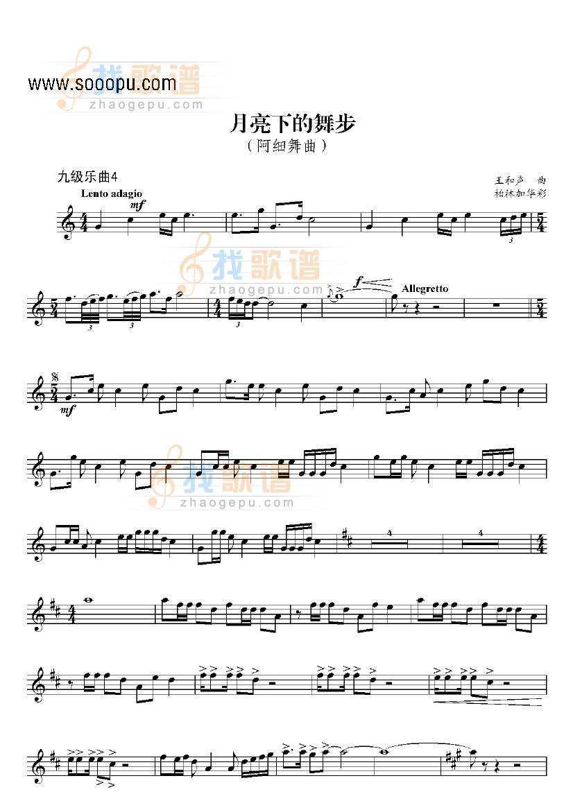 九级乐曲月亮下的舞步 
