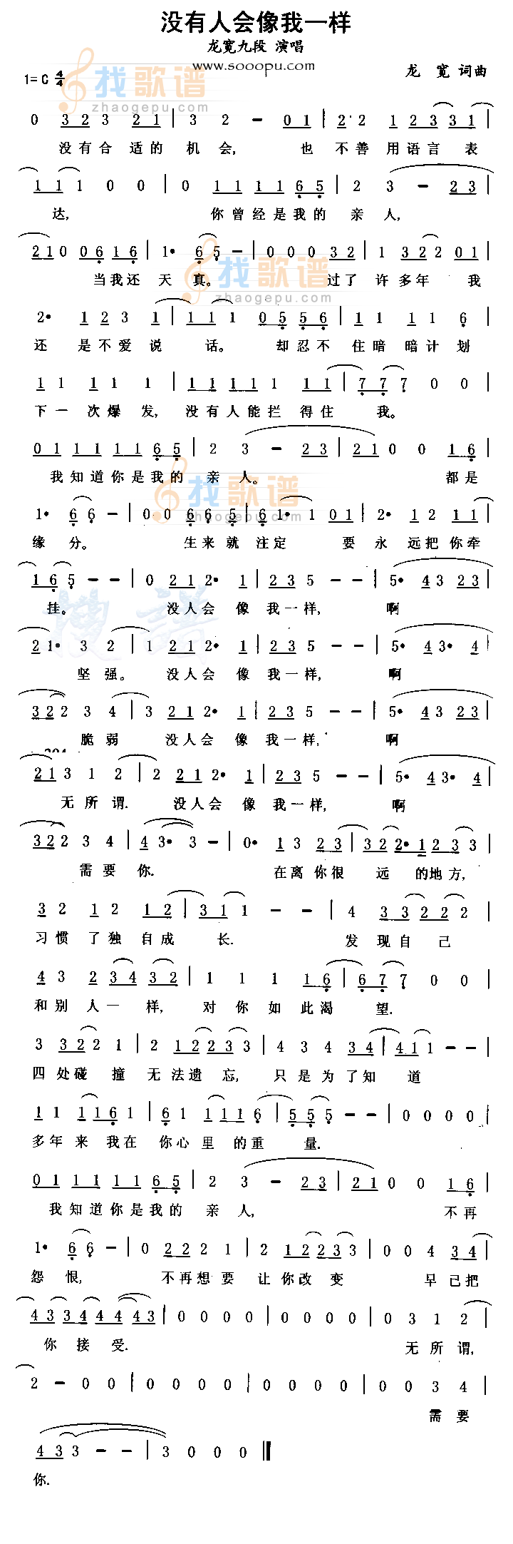没有人会像我一样