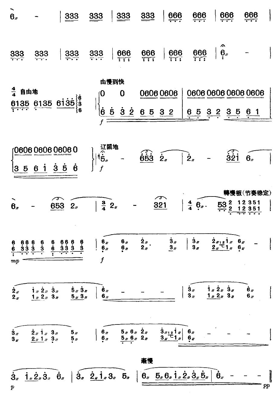 草原上升起不落的太阳（扬琴曲谱）