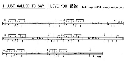 i just called to say i love you 爵士鼓
