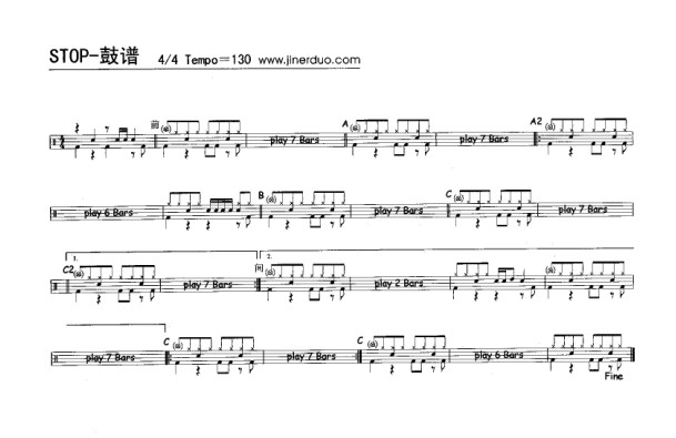 stop_stop爵士鼓谱