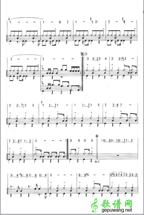 昔日舞曲爵士鼓谱