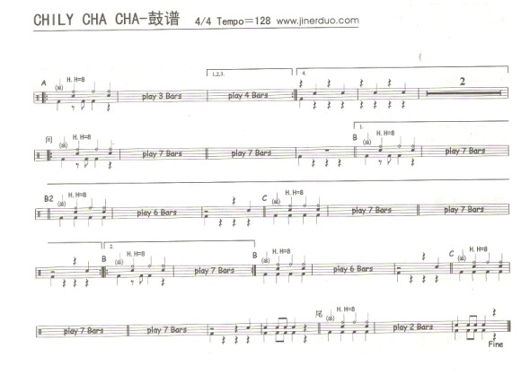 chilly cha cha_chilly cha cha爵士鼓谱