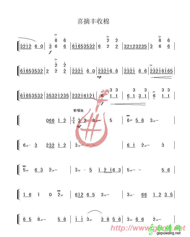 喜摘丰收棉