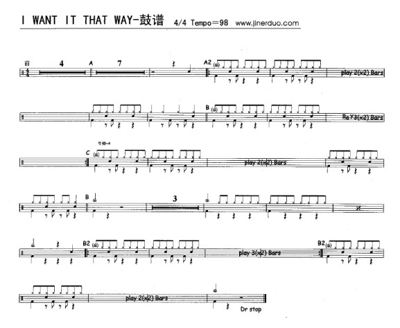i want it that way_i want it that way爵士鼓谱